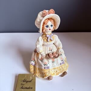 VTG Lefton Working Abigail‎ Girl Doll Bonnet Music Box Fascination *READ T35